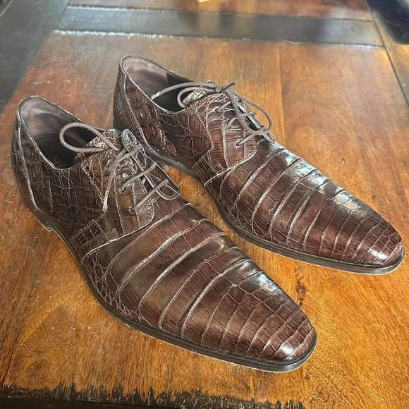 Mezlan men’s Crocodile shoes Size 12 - Picture 2 of 9
